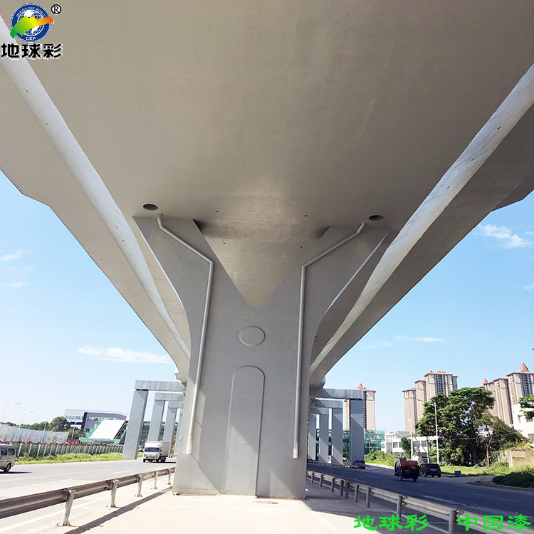 地球彩RAL7038灰色氟碳漆用于高架桥梁防腐喷涂施工