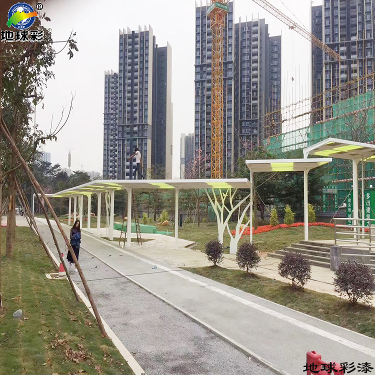 地球彩油性外墙漆绿色用于河南省信阳烟草公司办公楼喷涂
